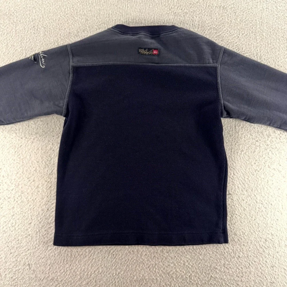 Quiksilver Sweatshirt Toddler 4T Navy Blue Good Waffle Knit Fleece Pullover